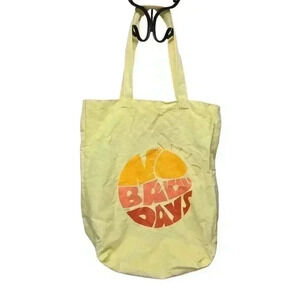 No Bad Days Light Tote Bag Yellow Multicolor Graphic Medium Size *See Descriptio